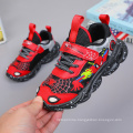 Boys Cartoon Pattern LED Light-Up Sports Shoe Child Frame Spider Man Fashion Shoes Soft Toddler Trainee Running Kid's Sneakers